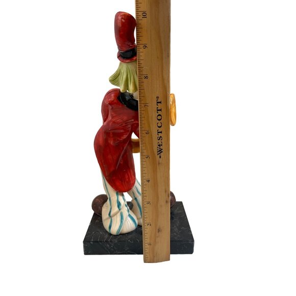 Vintage Charles Serouja & Son French Horn Clown Resin 9.5" Statue Made in Italy - Picture 7 of 8